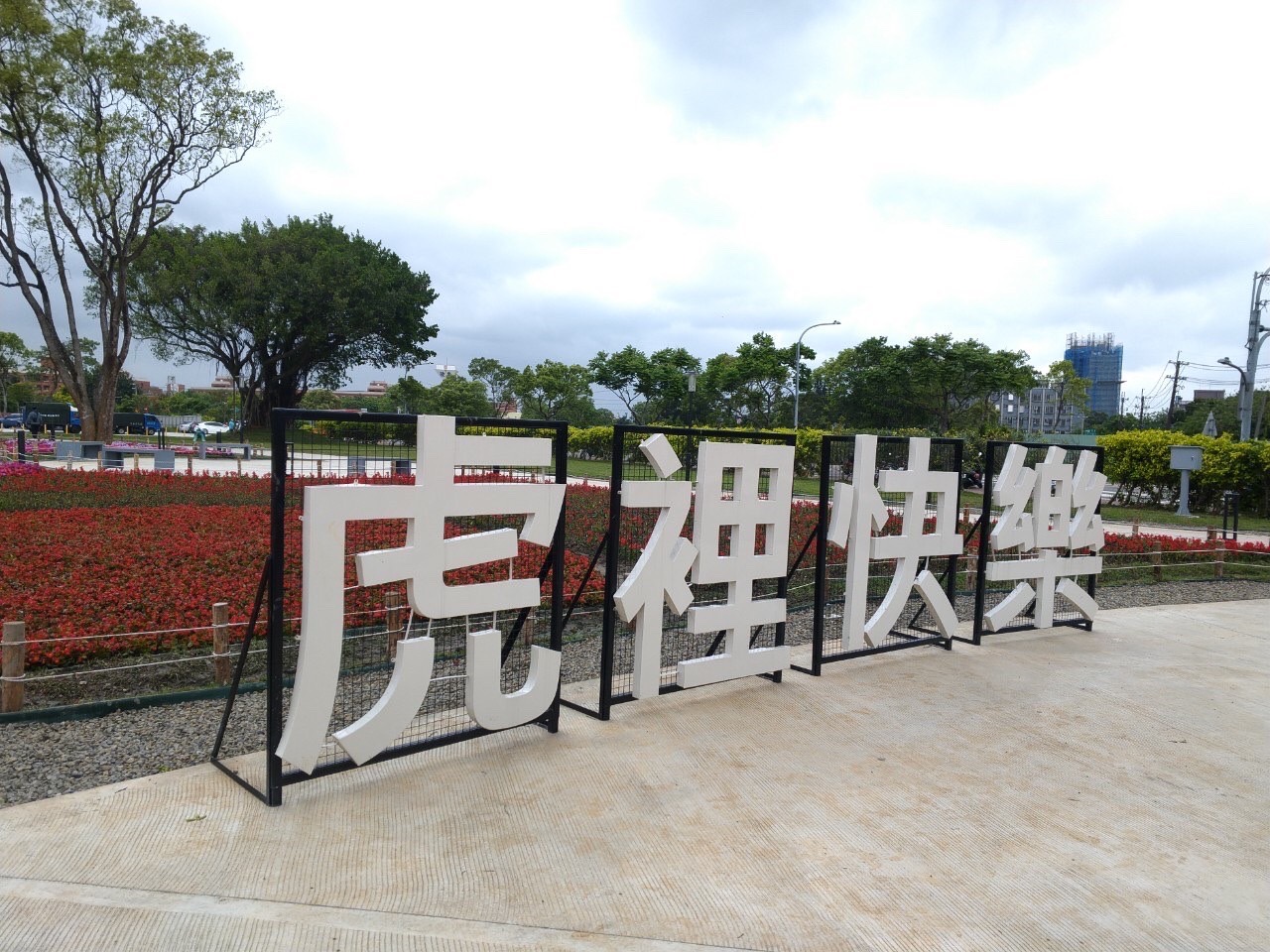 八德霄裡花海公園花開正盛　拍照打卡「虎裡快樂」