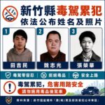 新竹縣警公布毒駕累犯照片 展現鐵腕執法決心